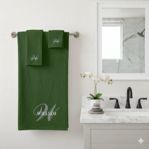 Create Your Own Monogram Colour Match Teal Bath Towel Set