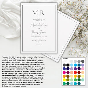 Create Your Own Monogram Elegant Wedding Invitation