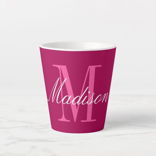 Create Your Own Monogram Initial Name Latte Mug (Front)