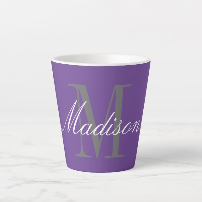 Create Your Own Monogram Initial Name Latte Mug (Front)