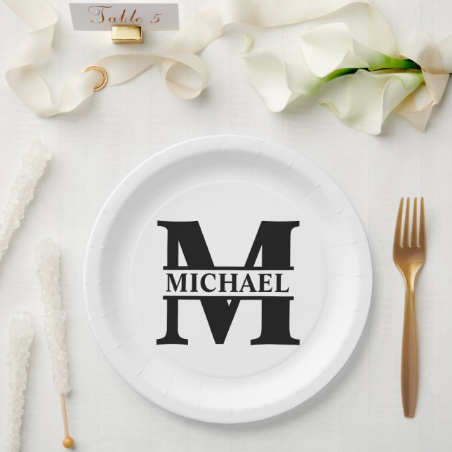 Create Your Own Monogram Paper Plate (Wedding)
