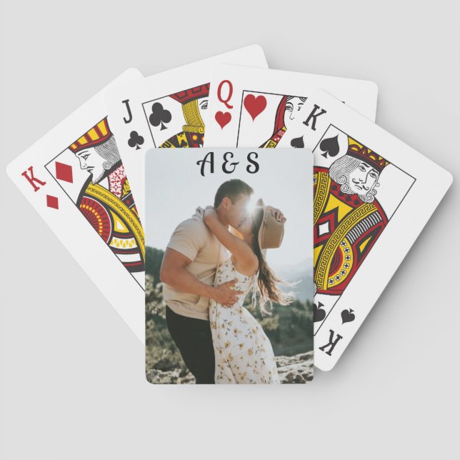Create Your Own Monogram Photo Playing Cards (Back)