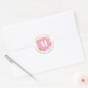Create Your Own Monogram Return Address Classic Classic Round Sticker