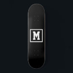 Create Your Own Monogram Template Black and White Skateboard<br><div class="desc">Create Your Own Monogram Template Black and White skateboard. Easily add the monogram initial in white colour on a dark background. choose the deck type from the options menu.</div>