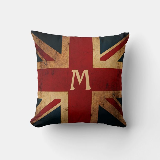 Create Your Own Monogram Union Jack Cushion (Front)