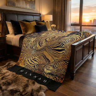 Create your own monogrammed text leopard print fleece blanket