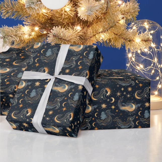 Create Your Own Moon Goddess Celestial Wrapping Paper (Holidays)