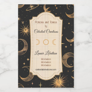 Create Your Own Moons & Planets Celestial Wine Label