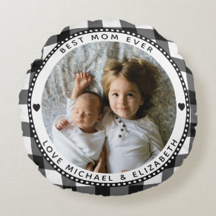 Create Your Own Mother's Day Best Mum Ever Photo Round Cushion