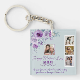 Create Your Own Mother's Day Collage Floral Key Ring