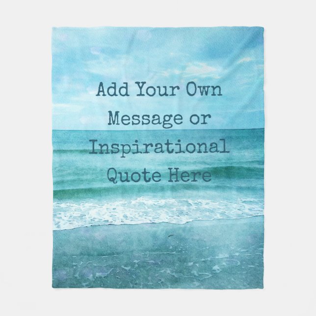 Create Your Own Motivational Inspirational Quote Fleece Blanket (Front)