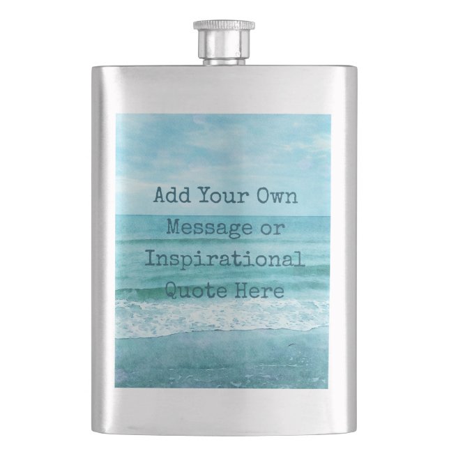 Create Your Own Motivational Inspirational Quote Hip Flask (Front)