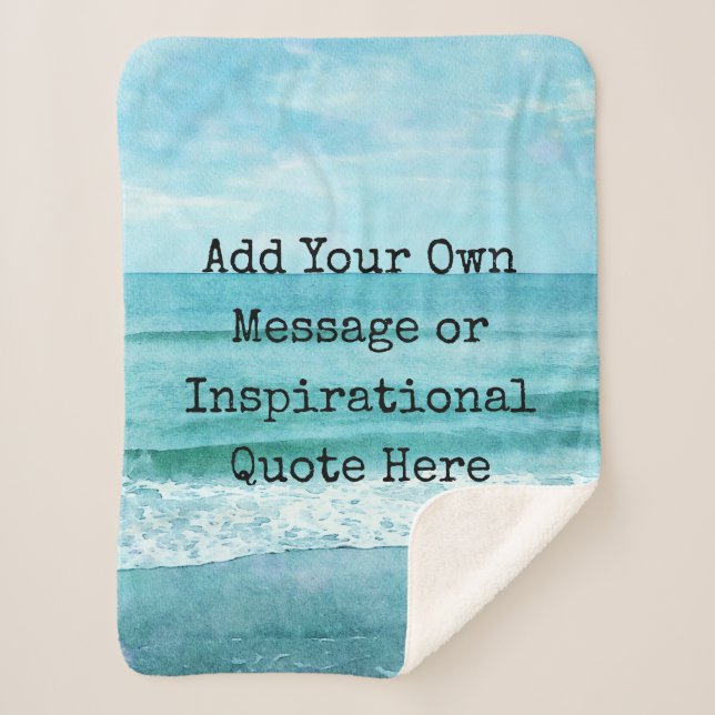 Create Your Own Motivational Inspirational Quote Sherpa Blanket (Front)
