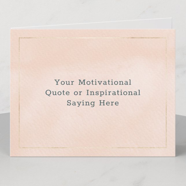 Create Your Own Motivational Quote Blush Pink Gold Holiday Card (Creator Uploaded)