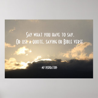 Create Your Own Mountain Sunset Clouds Poster