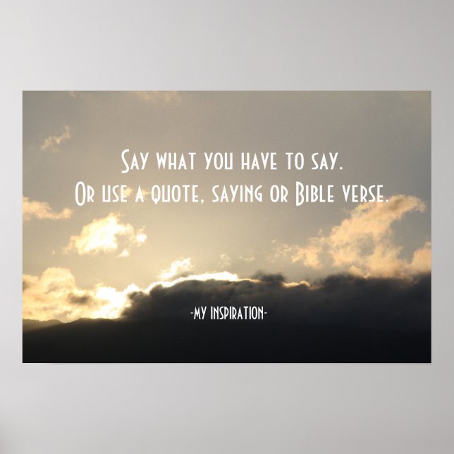 Create Your Own Mountain Sunset Clouds Poster (Front)