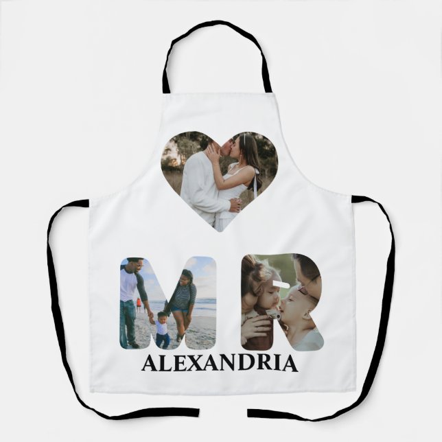 Create your own Mr and Mrs photo Matching couple Apron (Front)