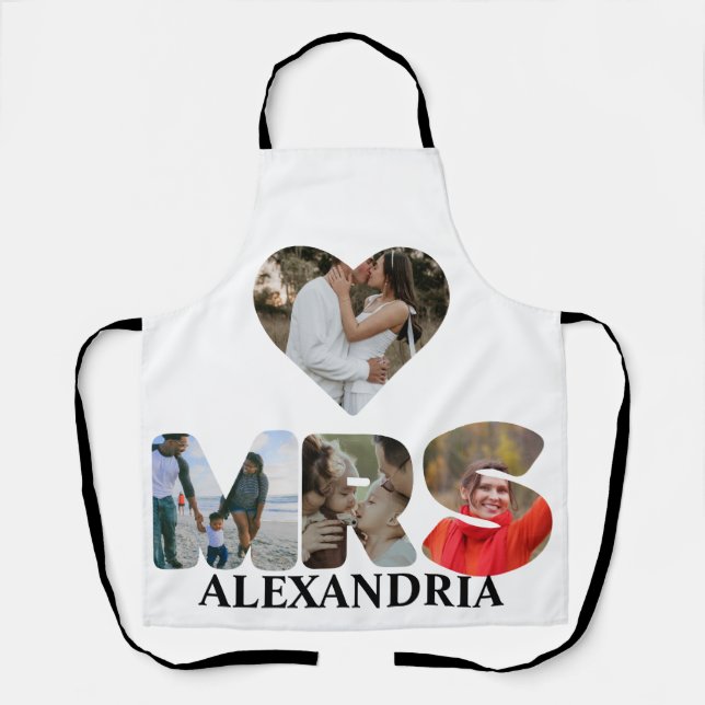 Create your own Mr and Mrs photo Matching couple Apron (Front)
