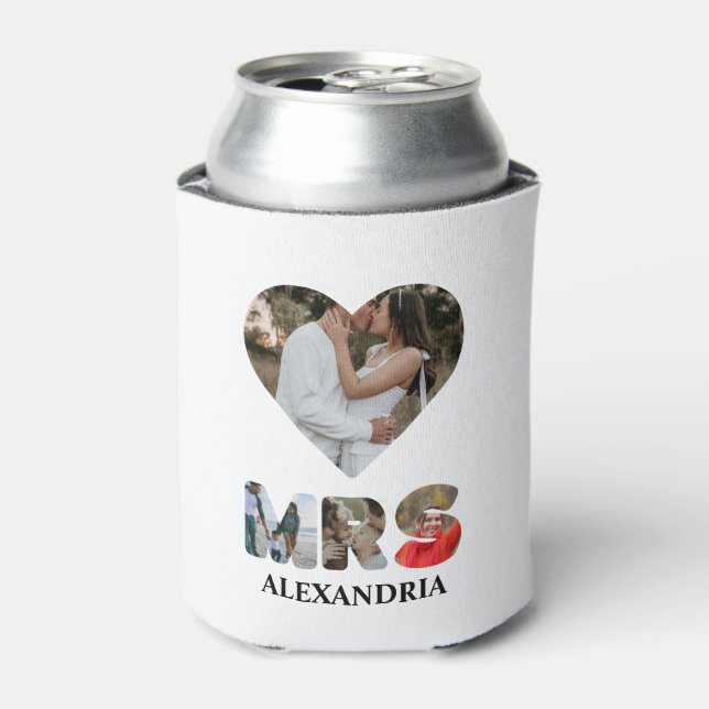 Create your own Mr and Mrs photo Matching couple Can Cooler (Can Front)