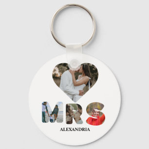 Create your own Mr and Mrs photo Matching couple Key Ring
