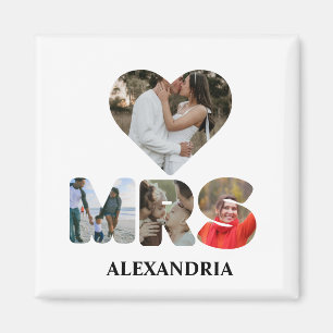 Create your own Mr and Mrs photo Matching couple Magnet