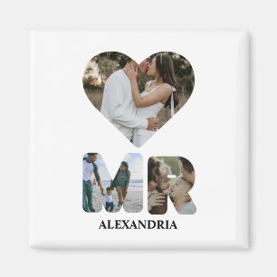 Create your own Mr and Mrs photo Matching couple Magnet