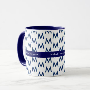 create your own mug monogram blue