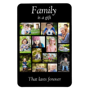 Create Your Own Multi Photo Collage Black White  Magnet