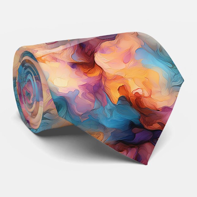 Create Your Own Multicolored Alcohol Ink Tie (Rolled)