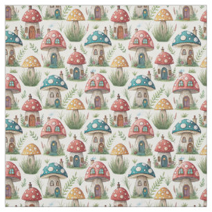 Create Your Own Multicolored Mushroom Fairy Houses Fabric