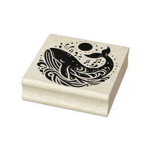 Create Your Own Musical Lunar Whale Waves Rubber Stamp