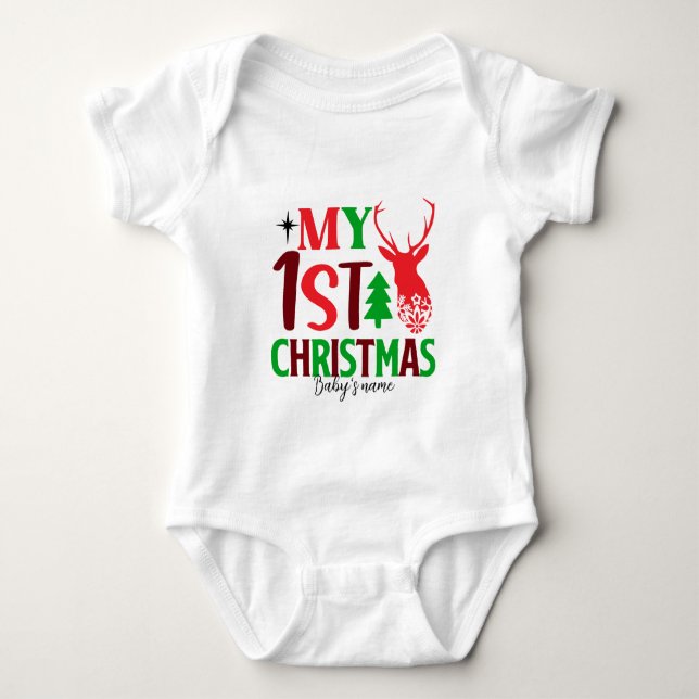 Create Your Own My First Christmas Baby Bodysuit (Front)