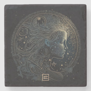 Create Your Own Mystical Aquarius Stone Coaster