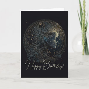Create Your Own Mystical Aquarius Zodiac Holiday Card