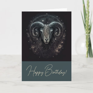 Create Your Own Mystical Astrology Aries Zodiac Holiday Card