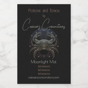 Create Your Own Mystical Astrology Cancer Zodiac Wine Label