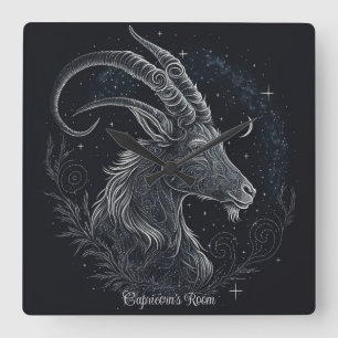 Create Your Own Mystical Astrology Capricorn Square Wall Clock