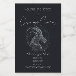 Create Your Own Mystical Astrology Capricorn Wine Label