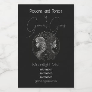 Create Your Own Mystical Astrology Gemini Zodiac Wine Label