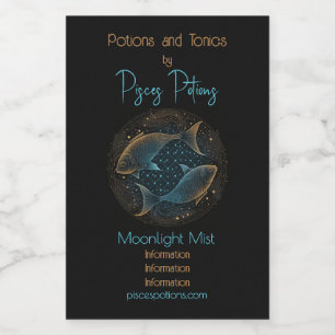 Create Your Own Mystical Astrology Pisces Zodiac Wine Label