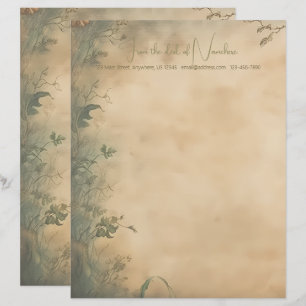 Create Your Own Mystical Autumn Garden Floral Custom Letterhead