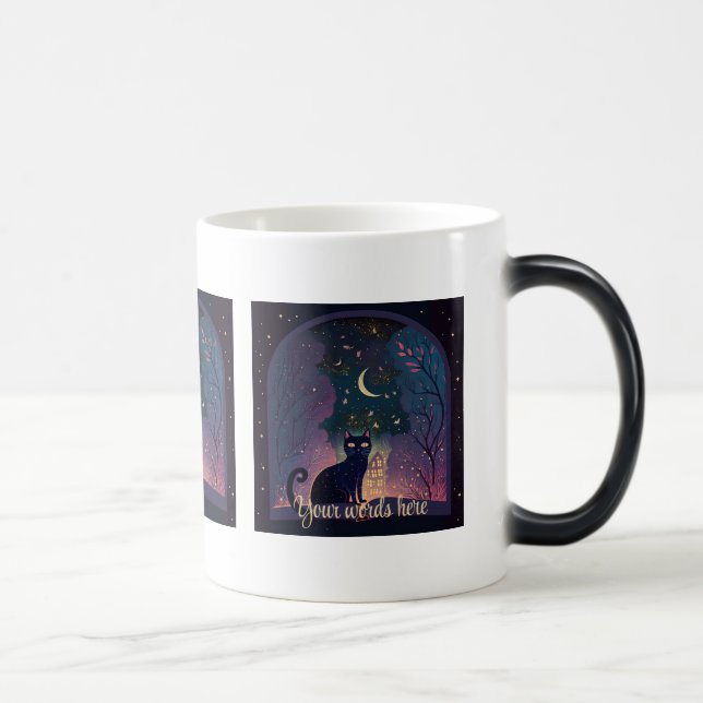 Create Your Own Mystical Black Cat Magic Window Magic Mug (Right)