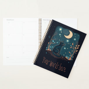 Create Your Own Mystical Black Cat & Wildflowers Planner
