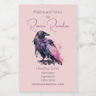 Create Your Own Mystical Black Raven Apothecary  Food Label