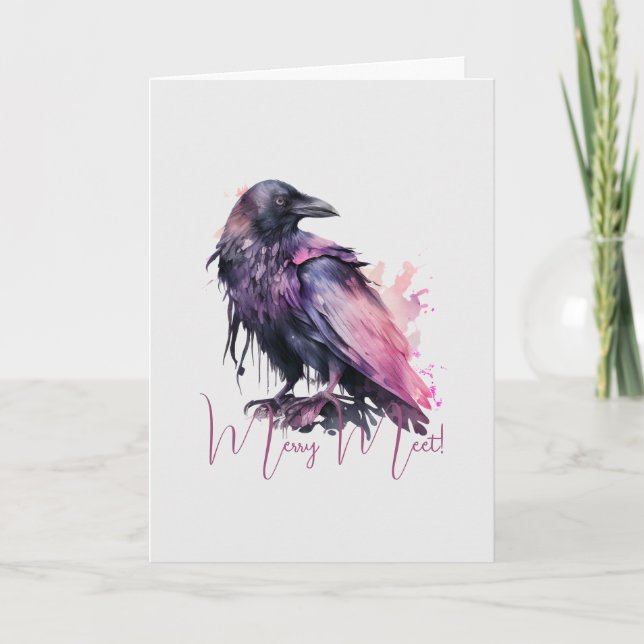 Create Your Own Mystical Black Raven  Card (Front)