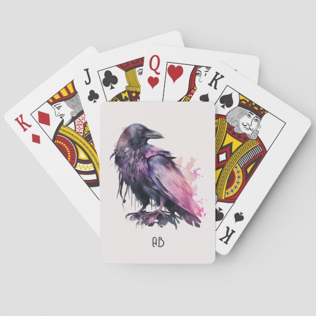 Create Your Own Mystical Black Raven Playing Cards (Back)