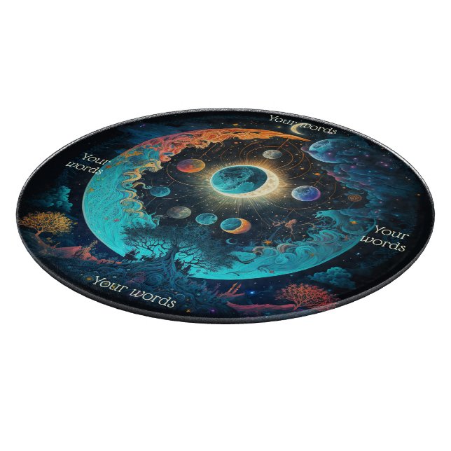 Create Your Own Mystical Blue Moon Forest Cutting Board (Corner)