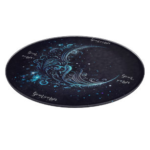 Create Your Own Mystical Blue & Silver Moon Altar  Cutting Board