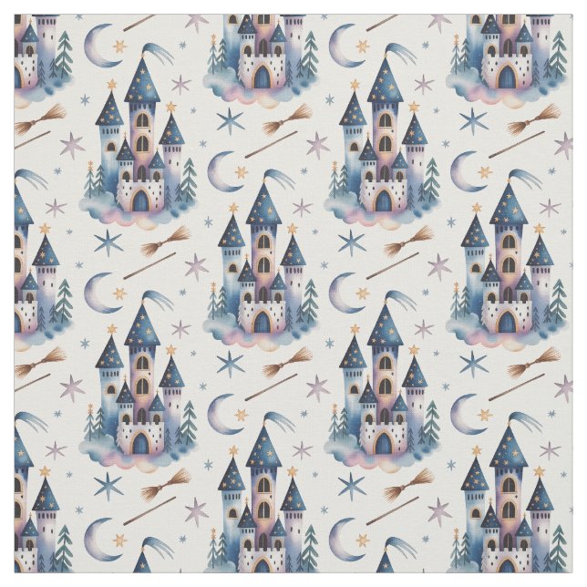Create Your Own Mystical Celestial Princess Castle Fabric (Swatch)