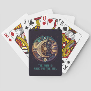 Create Your Own Mystical Crescent Moon & Planets Playing Cards